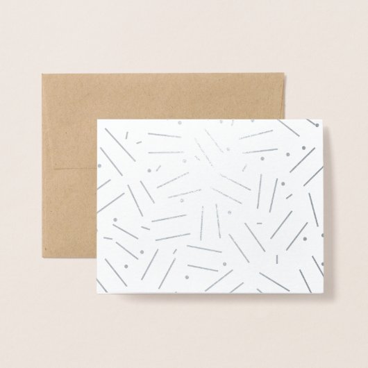 Einfache Silver Moderne Abstrakte Random Dot und L Folienkarte (Vorderseite mit Umschlag)