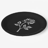 Einfache Silver-Rose Pappteller (Schrägansicht)