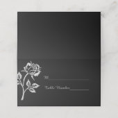 Einfache Silver-Rose Platzkarte (Außenseite Aufgefaltet)