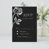 Einfache Silver-Rose RSVP Karte (Stehend Vorderseite)