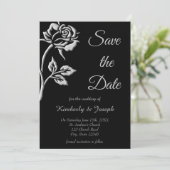 Einfache Silver-Rose Save The Date (Stehend Vorderseite)