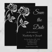 Einfache Silver-Rose Save The Date (Vorne/Hinten)
