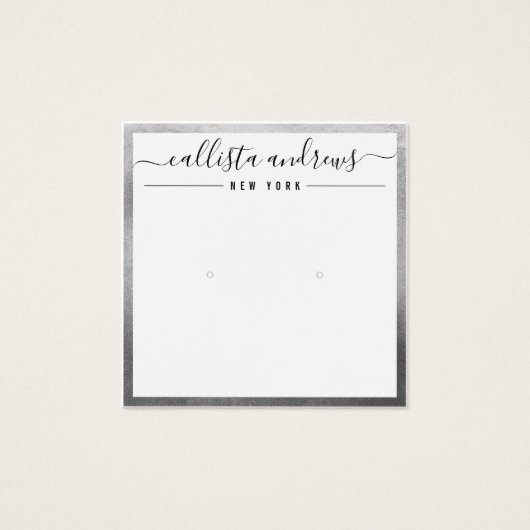 Einfache Silver White Curring Display Card (Vorderseite)