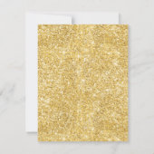 Einfache Silvester Party Gold Glitzer Einladung (Rückseite)