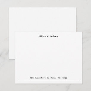 Einfache Single-Border-Monogramm-Rücksendeadresse Mitteilungskarte
