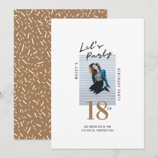 Einfache Single Foto 18. Geburtstagsparty Einladun Einladung