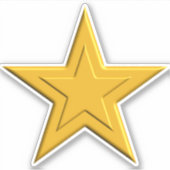 Einfache Single Gold Yellow Star Prämiengrößen Aufkleber (Vorderseite)