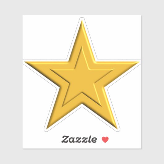 Einfache Single Gold Yellow Star Prämiengrößen Aufkleber (Blatt)