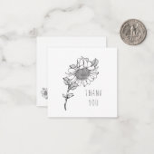 Einfache Single handGezeichnet Sonnenblume Danke, Mitteilungskarte (Vorderseite/Rückseite Beispiel)