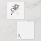 Einfache Single handGezeichnet Sonnenblume Danke, Mitteilungskarte (Vorne/Hinten)