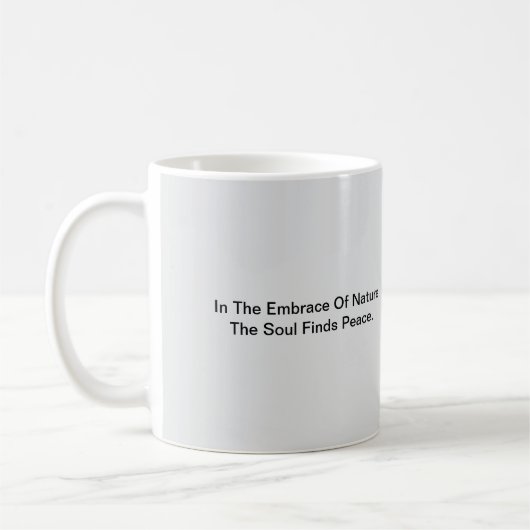 Einfache sinnliche ästhetische Worte Kaffeetasse (Links)