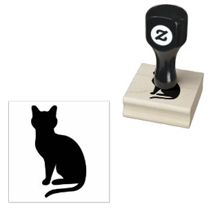 Einfache Sitzform der Cat-Silhouette Gummistempel