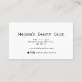 einfache Sitzplatzkarte Visitenkarte (Rückseite)