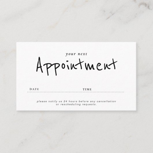 einfache Sitzplatzkarte Visitenkarte (Vorderseite)