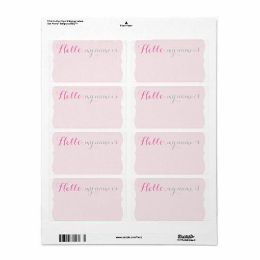 Einfache skalierte Namensmarke - Hübsch in Rosa (Vorne)