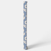 Einfache skandinavische Blume in Creme auf Blue Samsung Galaxy Hülle (Linke Seite)