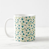 Einfache skandinavische Blume und Vogelmuster Kaffeetasse (Links)
