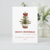 Einfache skandinavische Weihnachtskarte Einladung (Stehend Vorderseite)