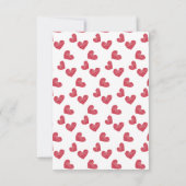 Einfache Sketchy Red Heart Wedding RSVP Karte (Rückseite)