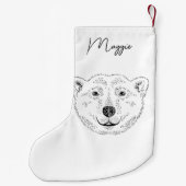 Einfache Skizze mit Namen für den Polarbär Kleiner Weihnachtsstrumpf (Rückseite)