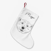 Einfache Skizze mit Namen für den Polarbär Kleiner Weihnachtsstrumpf (Vorderansicht (hängend))