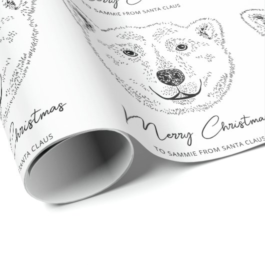 Einfache Skizze mit Polar-Bären und Text Geschenkpapier (Rolleneckpunkt)