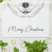 Einfache Skizze mit Polar-Bären und Text Geschirrtuch (Gefaltet)