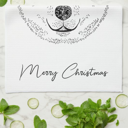 Einfache Skizze mit Polar-Bären und Text Geschirrtuch (Gefaltet)