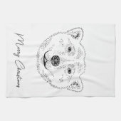 Einfache Skizze mit Polar-Bären und Text Geschirrtuch (Horizontal)