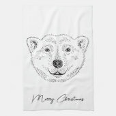 Einfache Skizze mit Polar-Bären und Text Geschirrtuch (Vertikal)