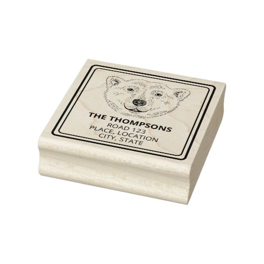 Einfache Skizze mit Polar-Bären und Text Gummistempel (Stempel)