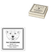 Einfache Skizze mit Polar-Bären und Text Gummistempel (Stempel)