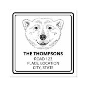 Einfache Skizze mit Polar-Bären und Text Gummistempel (Prägung)