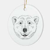 Einfache Skizze mit Polar-Bären und Text Keramik Ornament (Links)