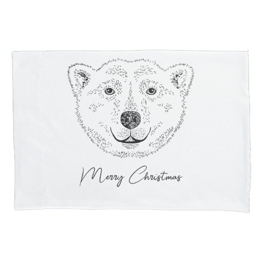 Einfache Skizze mit Polar-Bären und Text Kissenbezug (Vorderseite-Links)