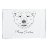 Einfache Skizze mit Polar-Bären und Text Kissenbezug (Vorderseite-Rechts)