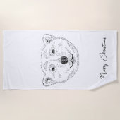 Einfache Skizze mit Polar-Bären und Text Strandtuch (Vorderseite)