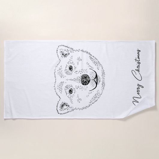 Einfache Skizze mit Polar-Bären und Text Strandtuch (Vorderseite)