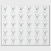 Einfache Skizze über Hirschhauben mit Text Geschenkpapier (Flach)