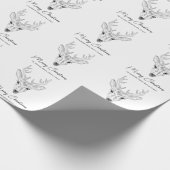 Einfache Skizze über Hirschhauben mit Text Geschenkpapier (Ecke)
