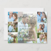 einfache Skript 7 Fotos Collage Hochzeit Einladung (Vorderseite)