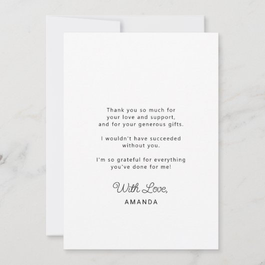 Einfache Skript-Abschluss benutzerdefinierte Danks Ankündigung (Rückseite)