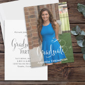 Einfache Skript-Abschluss-Fotovorlage Einladung