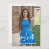 Einfache Skript-Abschluss-Fotovorlage Einladung (Vorderseite)