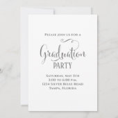 Einfache Skript-Abschluss-Fotovorlage Einladung (Rückseite)