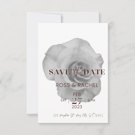 Einfache Skript-Blumen-Save-the-Date-Einladung Save The Date (Vorderseite)