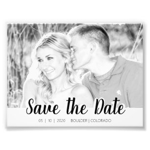 Einfache Skript-Cutout B&W   SAVE THE DATE FOTO