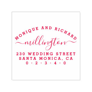 Einfache Skript-Familienname-Rücksendeadresse der Permastempel