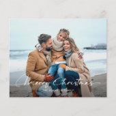 Einfache Skript-Foto Budget-Urlaubskarte (Vorderseite)