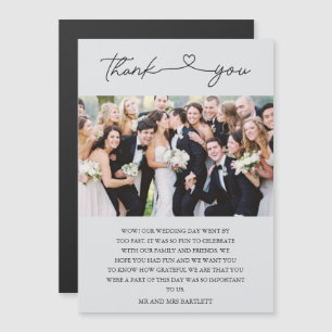 Einfache Skript-Foto-Hochzeit Danke Magnetkarte